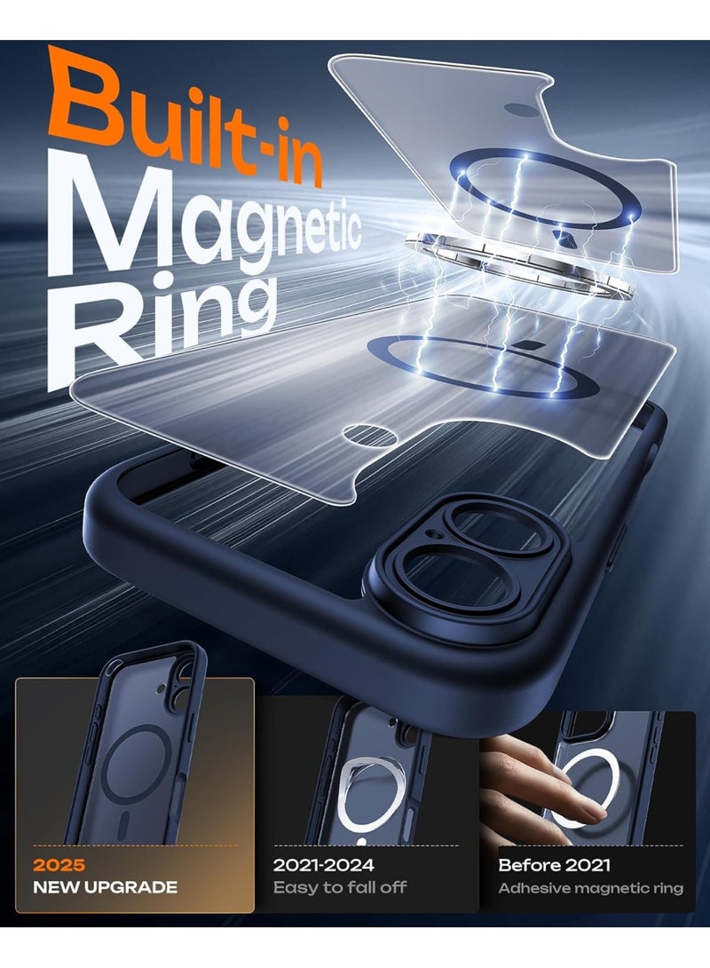 جراب لهاتف آيفون 17، متوافق مع ماج سيف، حماية كاملة للكاميرا، حلقة مغناطيسية مدمجة، حماية من السقوط، جراب هاتف شفاف غير لامع لهاتف آيفون 17 مقاس 6.3 بوصة (أسود) - Image 3